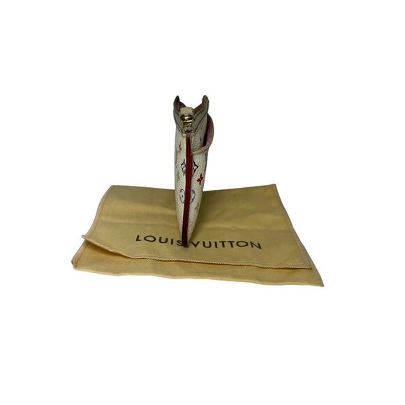 LOUIS VUITTON White Multicolor Murakami Key Coin Pouch Wallet - Picture 5 of 10